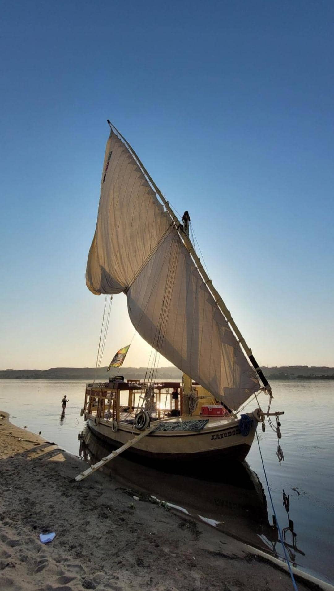 Aswan Felucca sailing boat and Hotel