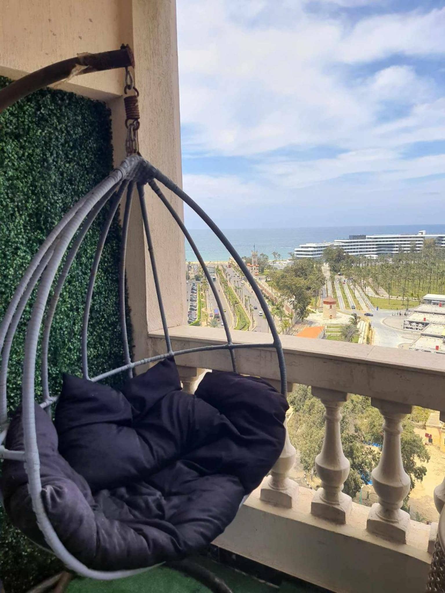 Sea and Montaza Palace view 2 bedrooms apartment alexandria,2 full bathrooms, with 2 AC and 1 Stand Fan, free wifi , available all year days with 3 heavy b