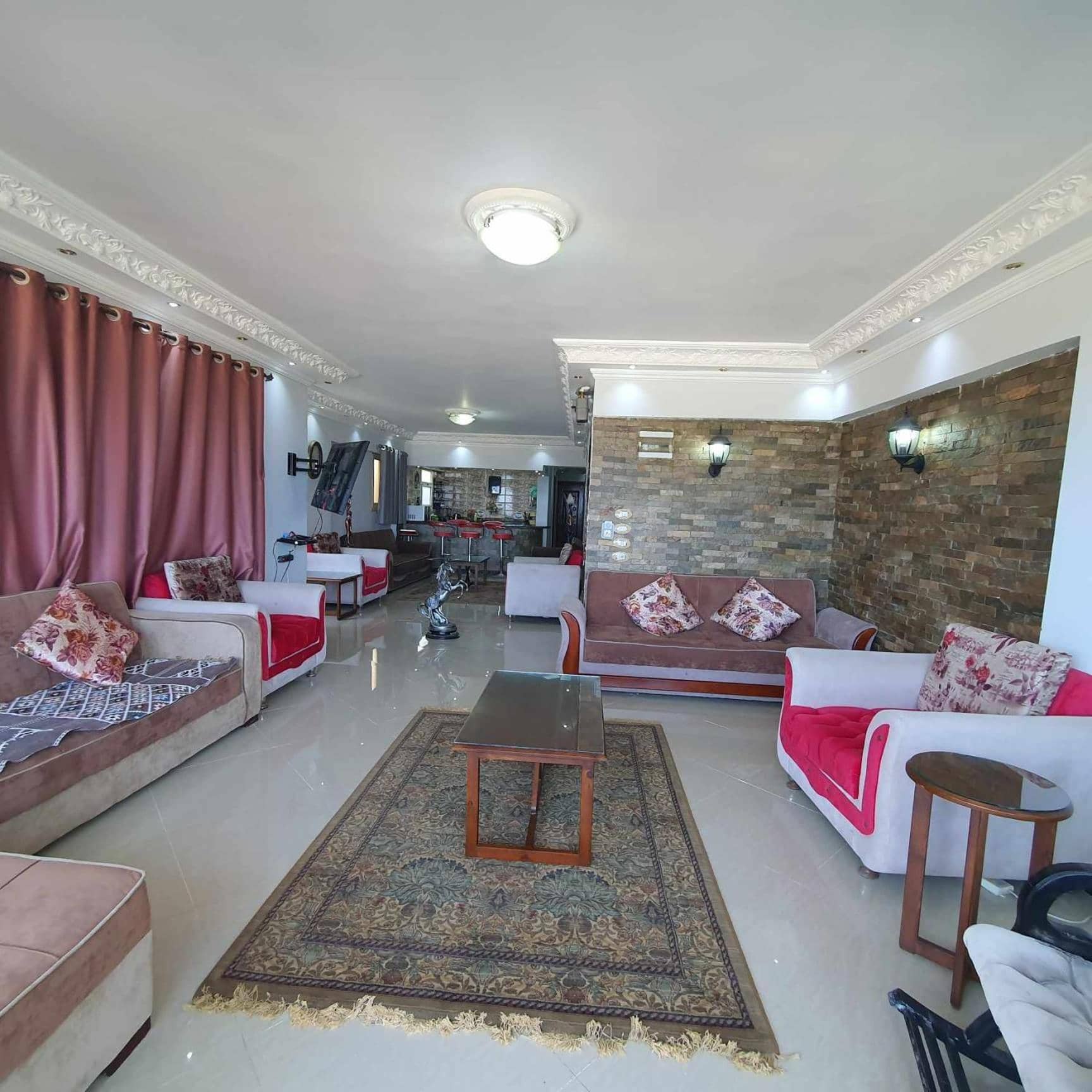 Sea and Montaza Palace view 2 bedrooms apartment alexandria,2 full bathrooms, with 2 AC and 1 Stand Fan, free wifi , available all year days with 3 heavy b — 5